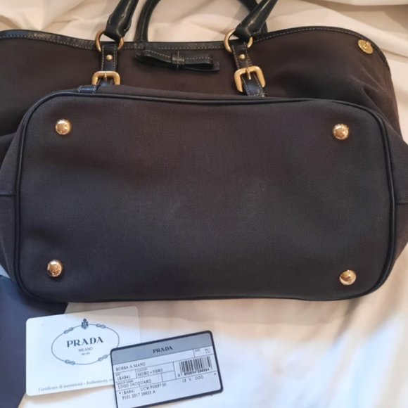 PRADA Jacquard Logo Satchel - Picture 8 of 14